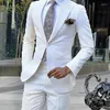 Costumes pour hommes blanc smoking de mariage pour le marié revers en pointe Slim Fit hommes Design de mode vêtements d'affaires 2 pièces veste avec pantalon 2023
