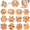 Intelligence toys Wooden Kong Ming Lock Lu Ban Lock IQ Brain Teaser Educational Toy for Kids Children Puzzles Game Unlock Toys Adult Wood Toys