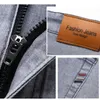 Hommes Jeans Marque Hommes Fit Droite Léger Coton Stretch Denim Affaires Décontracté Taille Haute Mince Gris Clair Jeans 230517