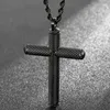 Подвесные ожерелья религиозное перекрестное ожерелье для мужчин Женщины мода 60 см цепь черная из нержавеющая сталь ювелирные изделия поставщики GFTS Оптовые