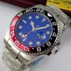 Relógios de pulso Chegada 43mm Dial estéril Sapphire Glass Super Luminous No Logo Top GMT Movimento Automático Relógio Masculino