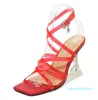 Mode High Heel Wein Glas Sandalen Frauen Große Größe 35-45 Transparent Sexy frauen Gläser