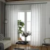 リビングルームのためのカーテンソリッドホワイトの厚い薄いカーテン半分透明なチュールウィンドウドレープブラインド