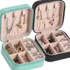 Jewelry Stand Box Portable Leather Organizer Display Travel Case es Button Storage Zipper Jewelers 230517