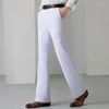 Costumes pour hommes 2023 hommes Vintage pantalon slim hommes décontracté mince fusées pantalon mâle cloche-bas couleur unie Streetwear A97