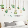 Wall Stickers shijuekongjian Green Plant Wall Stickers Decor DIY Potted Culture Mural Decals for Living Room Bedroom Kitchen Home Decoration 230517