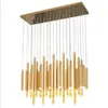 Ljuskrona Rose Gold Restaurant ljuskrona Enkel modern duplex Building Bar Counter Hall Creative Personality Designer LED Long Lamp