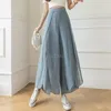 Vêtements ethniques 2023 chinois Hanfu en mousseline de soie pantalon à jambes larges femmes été taille haute jupe ample pantalon Tangsuits