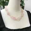 Girocollo Collana Lii Ji Rosa 56cm Quarzi Rosa Giade Limone Stock Vendita Gioielli Donna