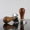 Tampers Café Tamper 51mm 53mm 58.5mm Poudre De Café En Bois Marteau En Acier Inoxydable Barista Espresso Café Accessoires Coin Outil 230518