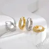 Hoop Earrings Classic Women Ear Cuff Brass Copper Alloy Zircon Ring For Female Birthday Part Jewelry Accessories