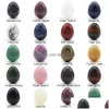 Stone Easter Ornament 20Mm Egg Statue Natural Carved Decoration Rose Quartz Healing Crystal Gift Room Decor Drop Delivery Jew Dhgarden Dhafs