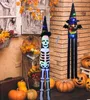 Ny 2022 Halloween Decoration Skeleton Ghost Frame Bat Pumpkin Horror Ghost Garden LED String Lights Haunted House Party Decorations