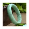 Bangle Genuine Natural Green Jade Bracelet Charm Jewellery Fashion Accessories Handcarved Lucky Amet Gifts For Women Her Men 230215 Dhahm