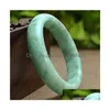 Bangle Genuine Natural Green Jade Bracelet Charm Jewellery Acessórios de moda Cartucho à mão Lucky AMET Gifts For Women Seus homens 230215 Dhahm