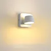 Lampa ścienna 8 W LED Halowa sypialnia sypialnia Światło nocne z przełącznikiem obrotowym w górę i w dół Oświetlenie Białe czarne aluminiowe urządzenia