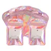 ジュエリースタンド50pcs虹色のジップロックバッグ透明レーザー厚いプラスチックシールバッグディスプレイハンディクラフトネイルまつげパッケージ230517
