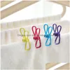 Other Laundry Products 10Pcs/Lot Metal Clothespin Windproof Clothes Pegs Portable Bra Socks Beach Towel Clips Drying Racks Hanging D Dhgft