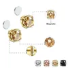 Stud mode magnetische stud earring mannen vrouwen glanzende magneet oor noppen zirkon stenen oorclip nonpiercing oorbellen sieraden accessoires z0517