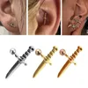 Stud 1PC Dagger Ear Stud örhänge Rostfritt stål Punk Brosk Piercing Sword Helix Conch Lobe Tragus för män Kvinnor Kroppsmycken 16G Z0517