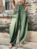 Populaire damesbroek vaste kleurzakken damescasual broek elastische broek lange broek