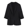 Costumes pour femmes Blazers petit costume veste Section courte 2023 été mince style occidental mince trois-quarts haut à manches costume femme