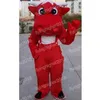 Halloween söt röd ko maskot kostym anpassa tecknad anime temaparaktär xmas utomhus party outfit unisex fest klänning kostymer