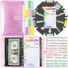 Glitter Budget Money Binder Zipper Envelops Cash Organizer System met onkostenbladen Saving Bill Notebook