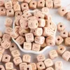 Baby Teethers Toys Kovict 12mm 1001000Pcs Natural Beech Wooden Letter Beads Alphabet For DIY Pacifier Chain Jewelry Making Accessories 230518