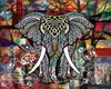 Lenços de lenços Bohemia Toalha de praia Woman Shawl Séfão elefante de elefante Tapestria de parede 150 120 cm Retro Halloween Cos Acessório
