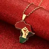 Chains Enamel Gold Color African Map Fist Symbol Pendants Necklaces Africa Flag Black Lives Matter Jewelry