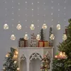 Nieuwe ing ballengordijn Lamp snaarlichten LED Santa Claus Snowman Kerstwinkel Raam Decoratie Modellering Koperdraadlamp 3M