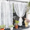 Curtain Lace Transparent Tulle Living Room White Floral Window Blinds Modern Bedroom Curtains Home Decor Rideau
