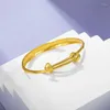 Bangle MxGxFam Push And Pull Lucky Cloud Bracciali Braccialetti (regolati) Per le donne Gioielli da sposa XP Pure Gold Color