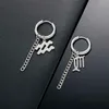 Stud 1Pcs Stainless Steel Zodiac 12 Constellation Earrings For Men Women Tassel Chain Circle Hoop Earrings Cancer Leo Scorpio Pendant Z0517