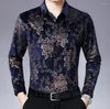 Chemises habillées pour hommes qualité haut à la mode à la mode haute luxe hommes soie formelle velours chemise coupe ajustée goutte