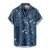 Men's Casual Shirts Mens Fashion And Leisure 3D Digital Printing Buckle Lapel Short Sleeve Shirt Top Party Print Camisa Streetwear