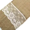 En gros 100 pcs Naturel Toile De Jute Porte-Ustensiles Couteaux Fourchettes Couverts Poche Fête Nuptiale De Douche De Mariage Vaisselle Sacs Faveur