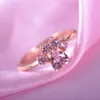 Mignon ours patte chat griffe ouverture bague réglable couleur or anneaux pour femmes mariage romantique rose cristal CZ amour cadeaux bijoux