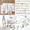 Emballage Cadeau 80 Pcs Fleur Scrapbook Autocollant Pack Étanche Transparent Pet Main Journal Diy Astuce Compte Ordinateur Portable Pour La Décoration Drop Delivery H Dhxhq