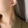 Boucles d'oreilles pendantes Amaiyllis 18K or clair luxe emboîtement épissage boucle d'oreille déclaration géométrique ovale chaîne goutte bijoux