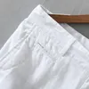 Men's Shorts Pure Linen Shorts for Men Summer Fashion Solid White Loose Holiday Shorts Man Casual Plus Size Button Fly Short Pants 230518