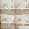 傘の透明な風プルーフ長いハンドル傘の透明な花の手紙印刷された少女のドロップ配達のためのPEO雨