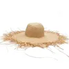 Chapeaux à large bord seau fait à la main femmes paille soleil grands Gilrs haute qualité raphia naturel Panama casquettes de plage pour les vacances 230517