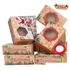 Emballage Cadeau 12 Pcs Boîte De Bonbons De Noël Boîtes En Papier Kraft Porte-Biscuits Drop Delivery Home Garden Festive Party Supplies Event Dhc32