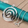 Pendant Necklaces DOTEFFIL 925 Sterling Silver AAA Zircon Round Spiral Necklace 1630 Inch Chain For Woman Man Charm Wedding Jewelry 230517