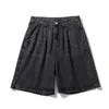 Heren shorts Koreaanse stijl zomer heren blauw baggy short jeans streetwear wide been denim shorts zwart mannelijk merk 230518