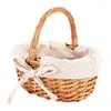 Decorative Flowers Hand-Woven Wicker Basket Simulation Flower Single Handle Small With Hand Gift