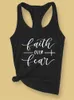 Damen Tanks Camis Damen Sommer Racerback Grafik Tank Tops Twist Criss Faith Workout Tanks Shirts Damen ärmellose christliche T-Shirts Kleidung T230517