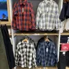 2023 Leer- en herfstcasual shirts mannelijk/vrouwelijk paar's lange mouw geruite buitenste slijtage bodem shirt paar vintage bamboe gewricht katoenen plaid lange mouw shirt